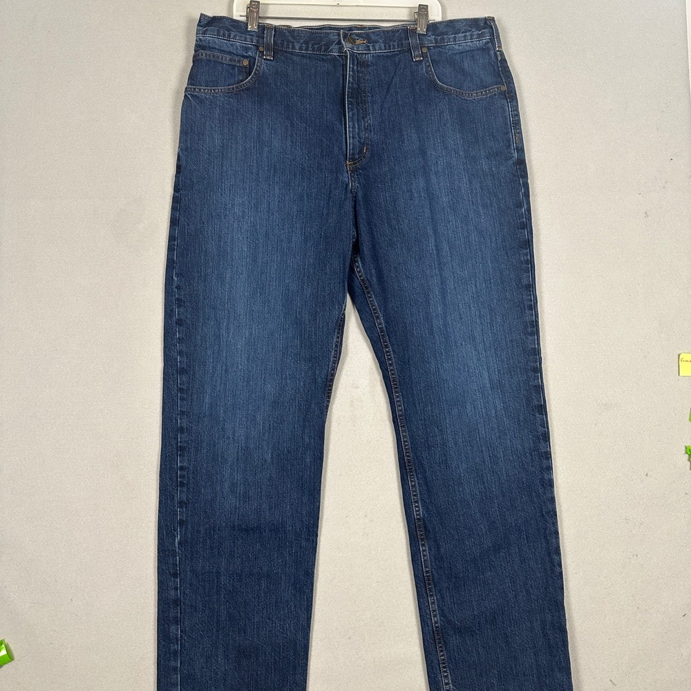 Carhartt Jeans Men 40X34 Relaxed Fit Blue Distressed Straight Leg Workwear Denim